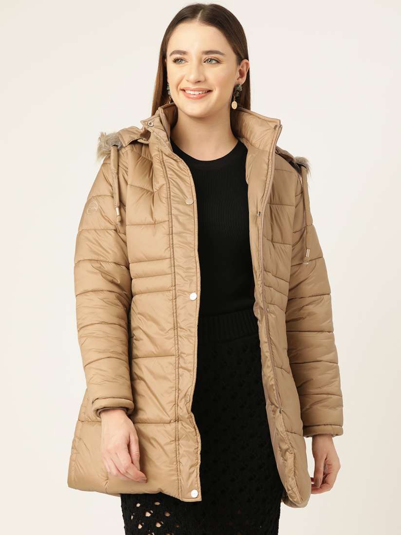 Buy Okane Women Longline Parka Jacket with Detachable Hood Jackets for Women 25806840 Myntra