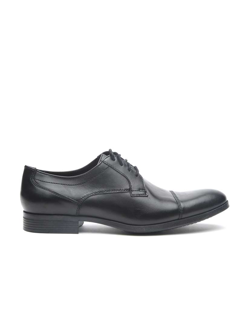 Buy Clarks Men Black Conwell Cap Black Leather Derbys Formal Shoes for Men 2580904 Myntra
