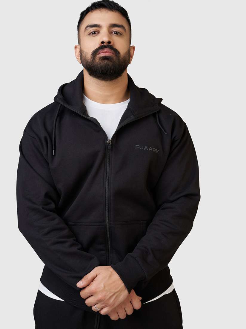Black hoodie mens myntra best sale