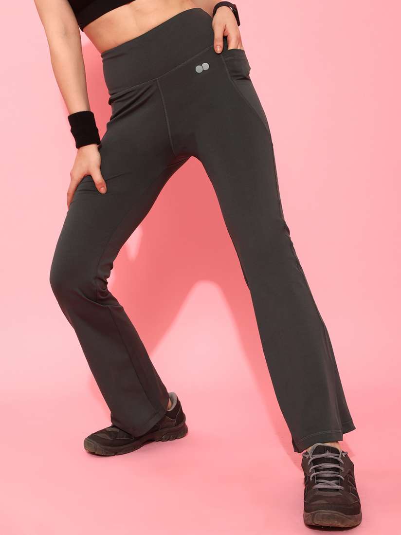 Buy Clovia Grey Women Comfort Fit Flared Yoga Pants Track Pants for Women 25815400 Myntra