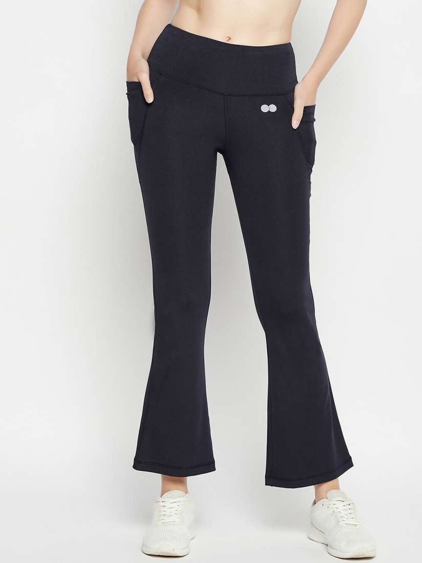 Buy Clovia Navy Blue Women Comfort Fit Flared Yoga Pants Track Pants for Women 25815528 Myntra