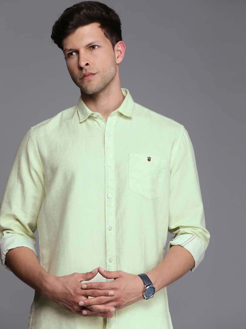 Buy Louis Philippe Jeans Self Design Slim Fit Cotton Linen Casual Shirt Shirts for Men 25817488 Myntra