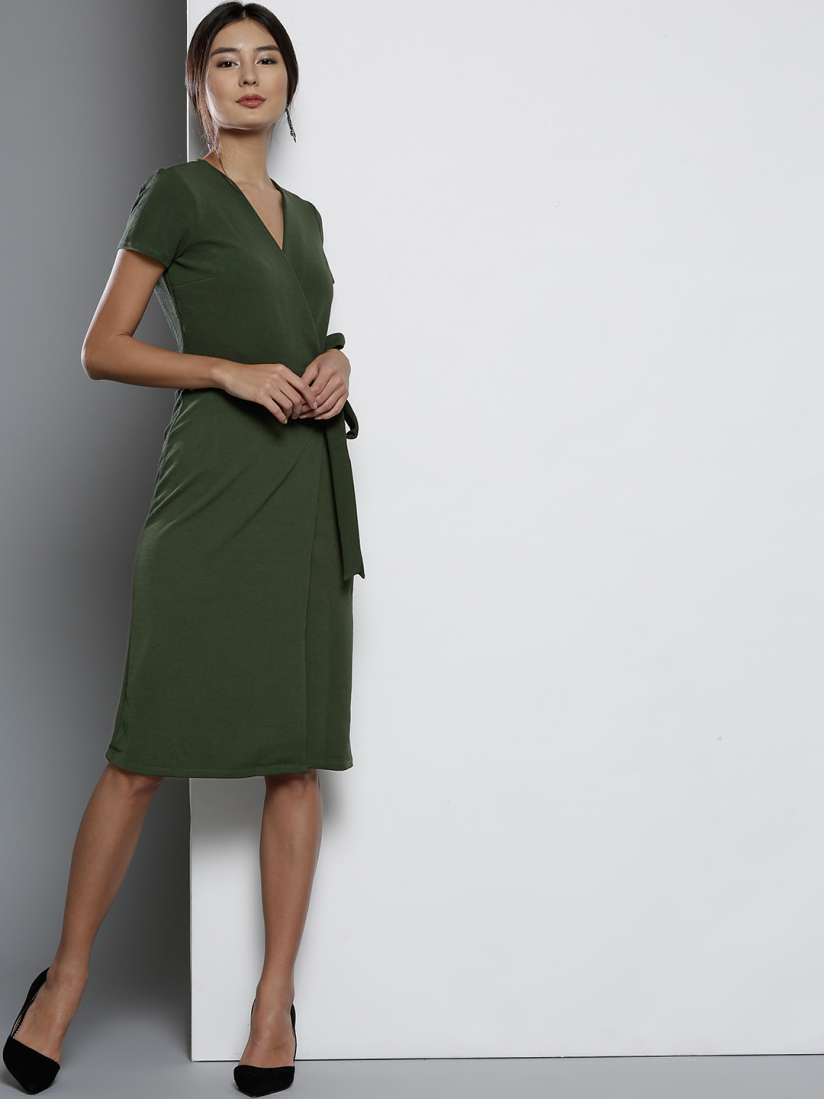 Dorothy perkins green wrap dress deals