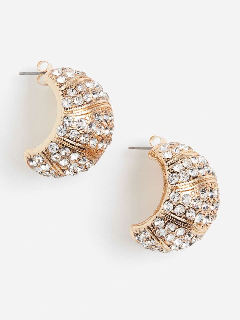 Buy H M Women Wide Rhinestone Earrings Earrings for Women 25829084 Myntra