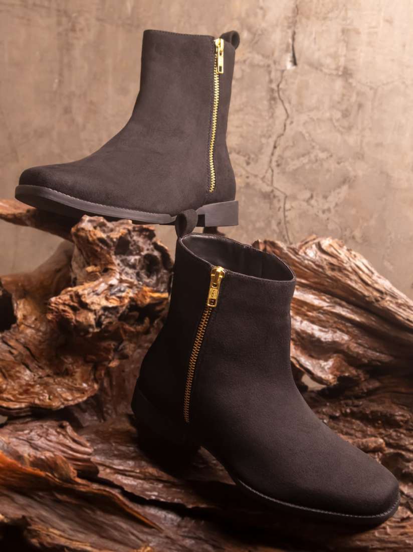 Buy Inc 5 Women Mid Top Suede Boots Boots for Women 25832870 Myntra