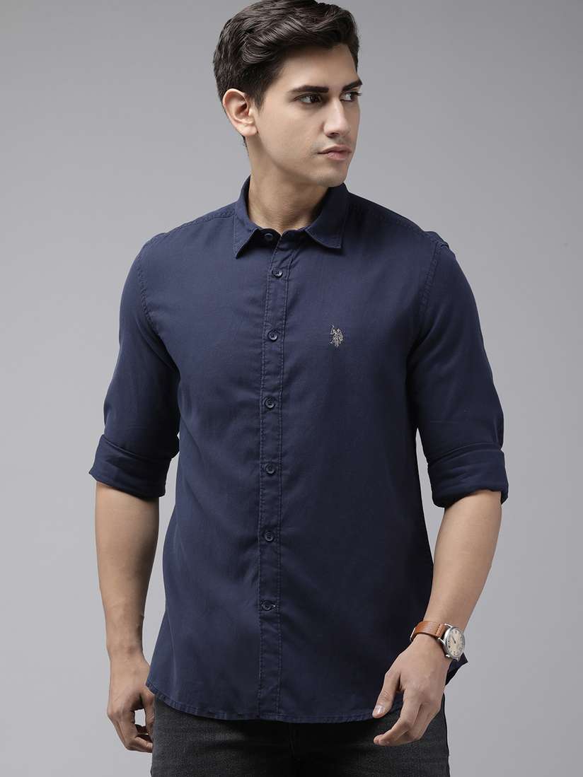 Slim Fit Us Polo Dress Shirts Polo Denim Solid Slim Fit Casual Shirt