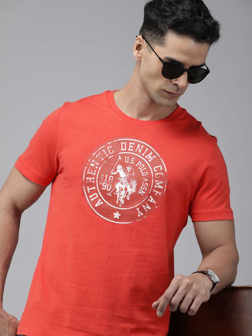 Buy U.S. Polo Assn. Denim Co. Pure Cotton Typography Printed Slim Fit T shirt Tshirts for Men 25834922 Myntra