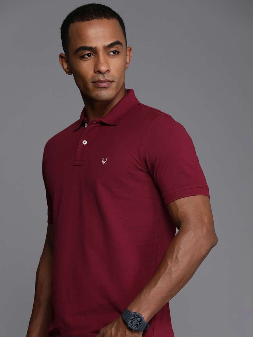 Buy Allen Solly Solid Polo Collar Pure Cotton T shirt Tshirts for Men 25841584 Myntra