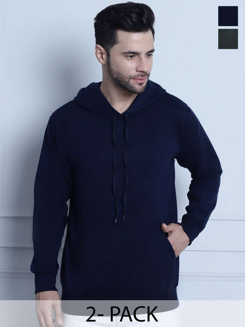 Buy VIMAL JONNEY Pack Of 2 Hooded Fleece Sweatshirt Sweatshirts for Men 25844528 Myntra