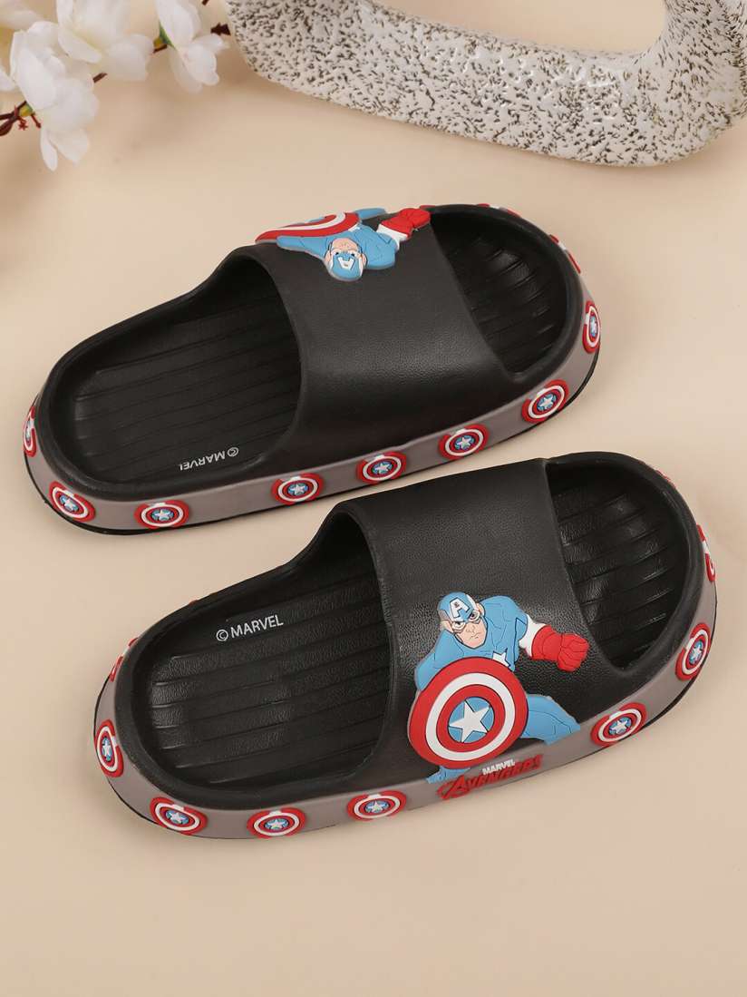Buy Kids Ville Boys Captain America Printed Sliders Flip Flops for Boys 25846724 Myntra