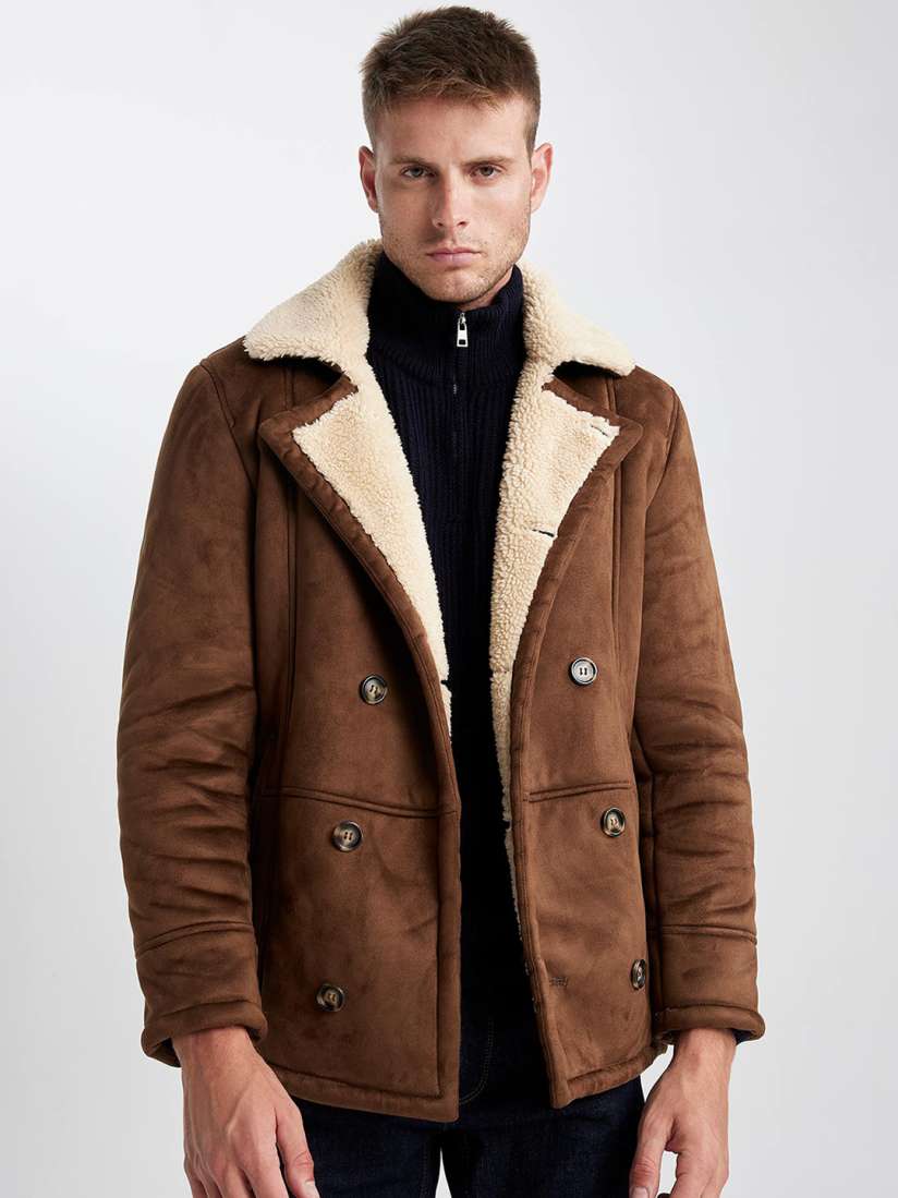 Buy DeFacto Lapel Collar Padded Jacket With Faux Fur Trim Jackets for Men 25847538 Myntra