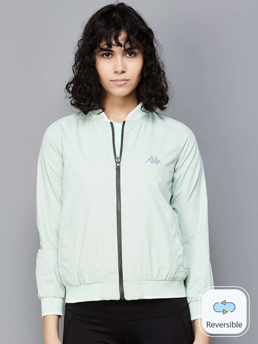 Buy Kappa Reversible Stand Collar Long Sleeves Reversible Sporty Jacket Jackets for Women 25851448 Myntra