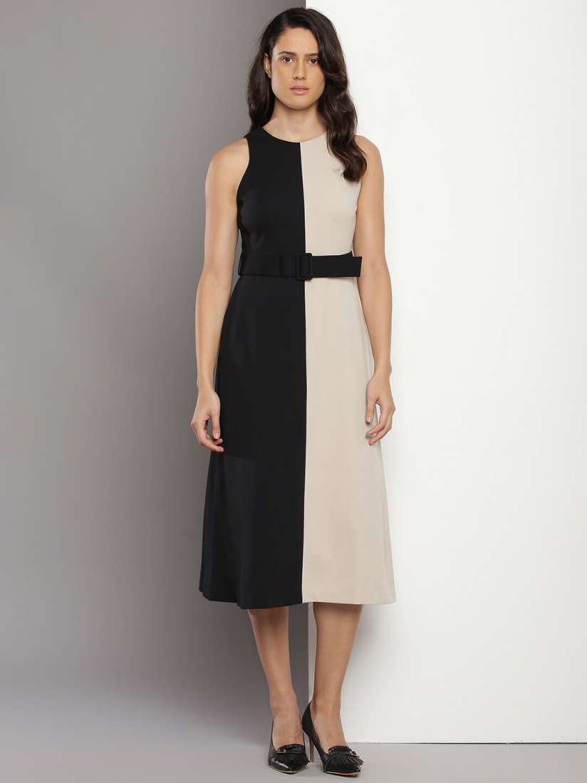 Calvin klein fit and flare midi dress cheap