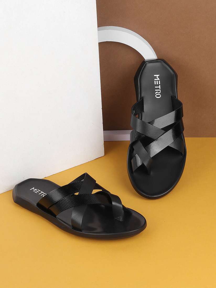 Buy Metro Men Leather Comfort Sandals Sandals for Men 25856004 Myntra