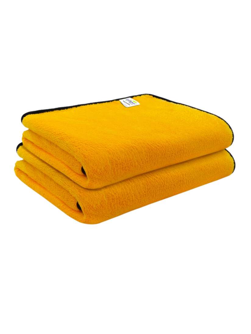 Buy Softspun Microfiber Orange Black 2 Pieces Microfiber 300 GSM Anti Bacterial Bath Towels Bath Towels for Unisex 25856292 Myntra