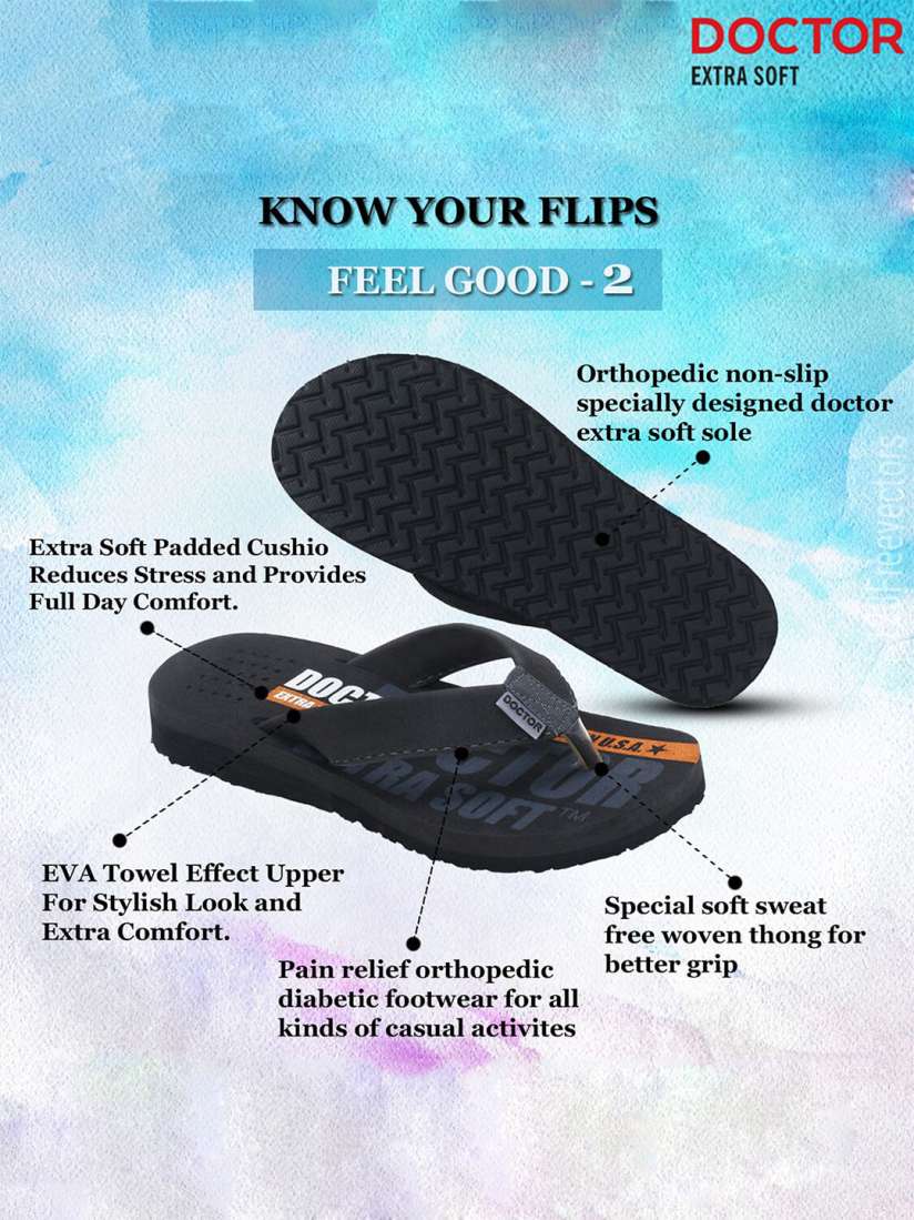 Buy DOCTOR EXTRA SOFT Men Printed Orthopedic Non Slip Thong Flip Flops Flip Flops for Men 25856314 Myntra