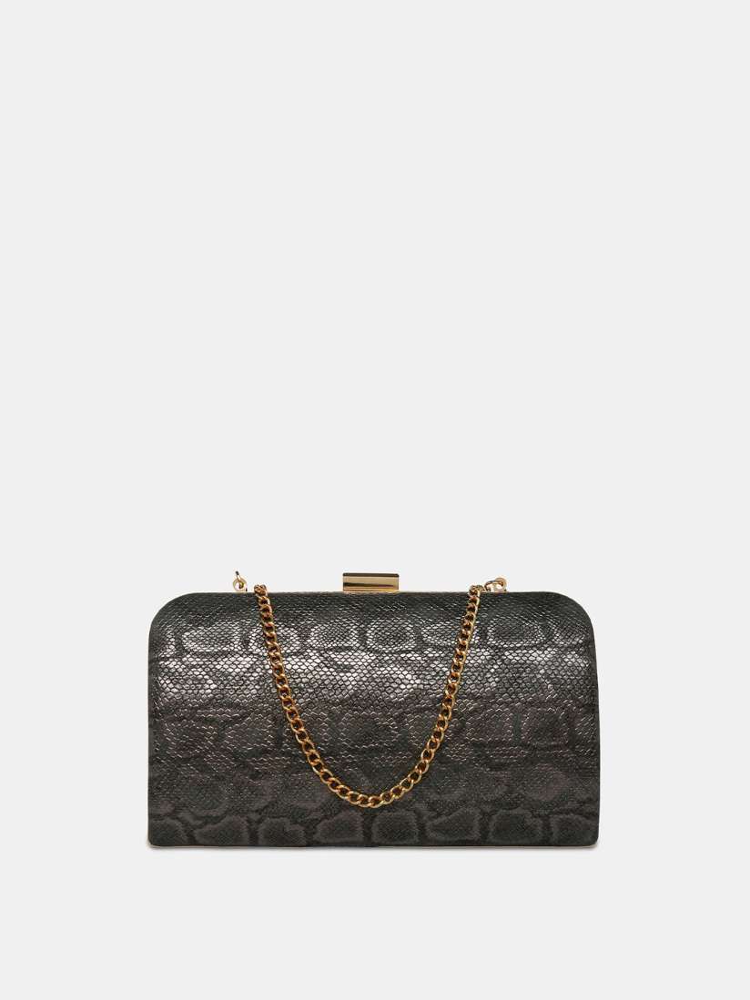 Buy Caprese Textured Box Clutch With Shoulder Strap Clutches for Women 25858198 Myntra