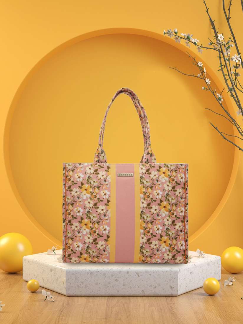 Buy Caprese Floral Printed Leather Structured Tote Bag Handbags for Women 25859044 Myntra