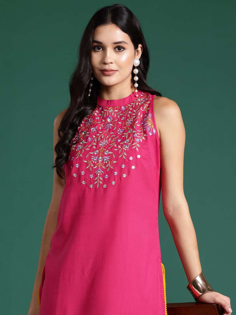 Buy Sangria Floral Embroidered Kurta Kurtas for Women 25860880 Myntra