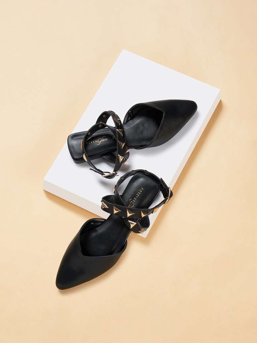 Buy Forever Glam by Pantaloons Pointed Toe Embellished Mules With Buckle Closure Flats for Women 25865260 Myntra