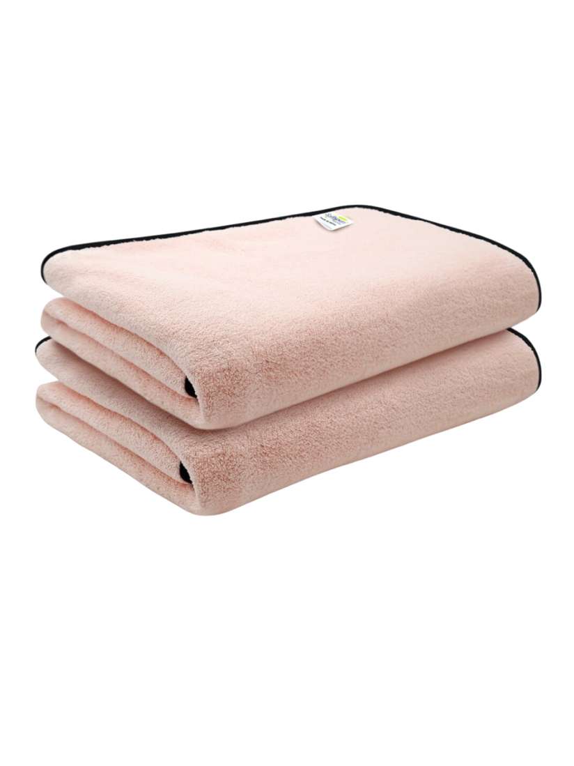 Buy Softspun Microfiber Pink Black 2 Pieces 300 GSM Anti Bacterial Bath Towels Bath Towels for Unisex 25866108 Myntra
