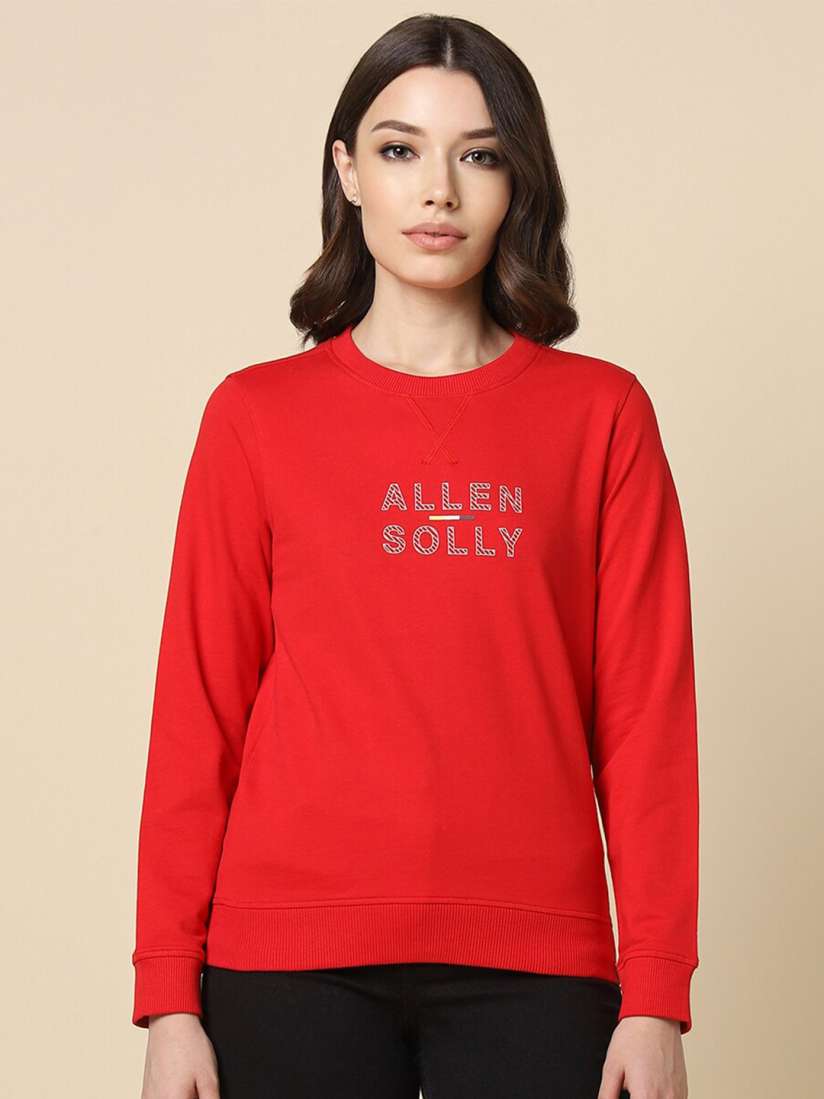 Buy Allen Solly Woman Typography Printed Pullover Sweatshirts for Women 25866368 Myntra