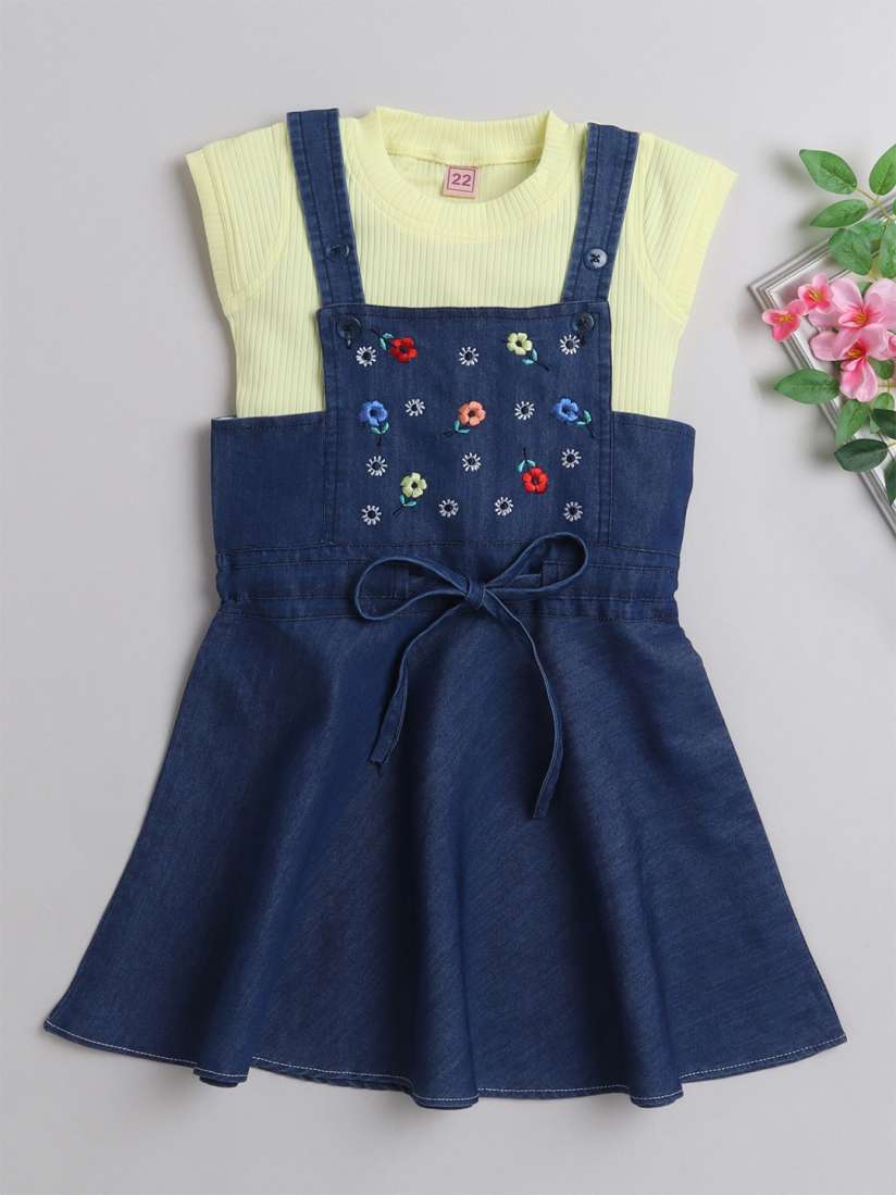 Buy The Magic Wand Girls Cotton Pinafore Dress With T Shirt Dresses for Girls 25873792 Myntra