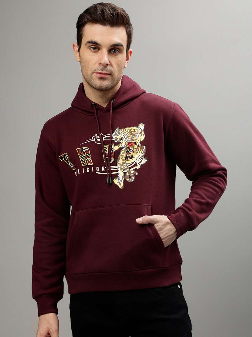 Buy True Religion Graphic Printed Hooded Pullover Sweatshirt