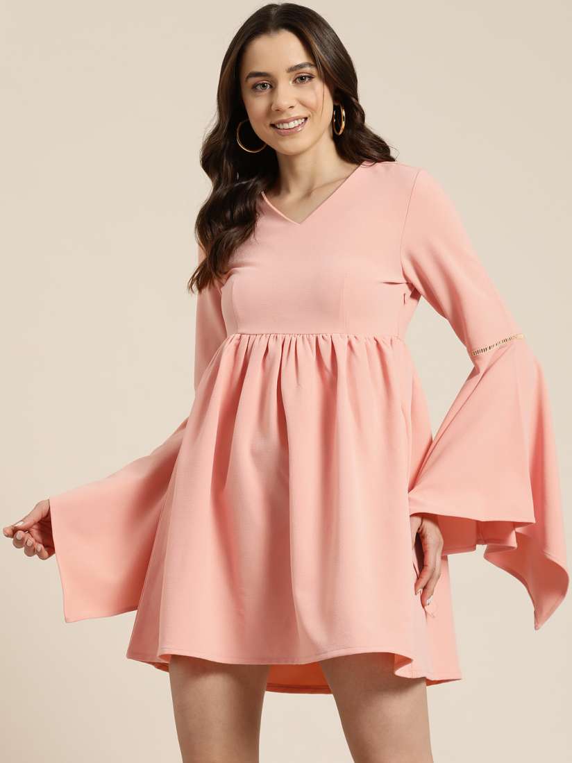 Fit and flare bell sleeve dress 2025