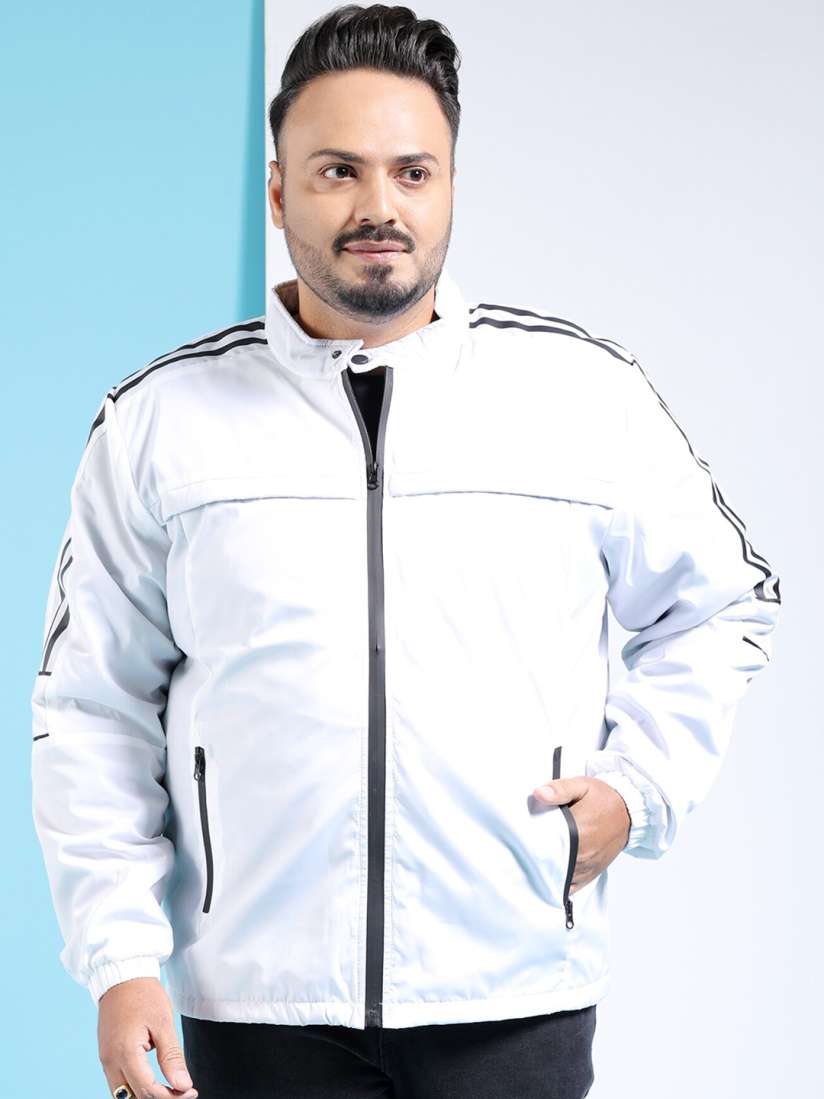 Buy HARDSODA Plus Size Striped Stand Collar Lightweight Bomber Jacket Jackets for Men 25881616 Myntra