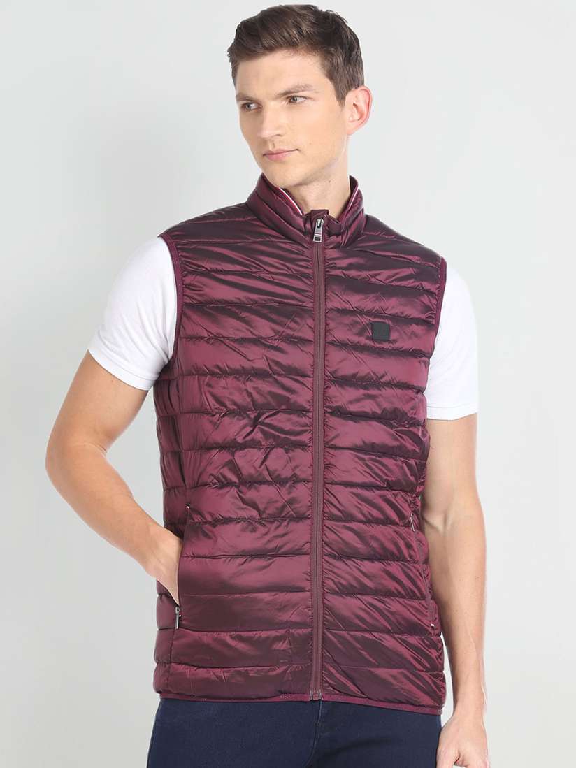 Buy Arrow Sport Mock Collar Sleeveless Packable Puffer Jacket Jackets for Men 25890062 Myntra