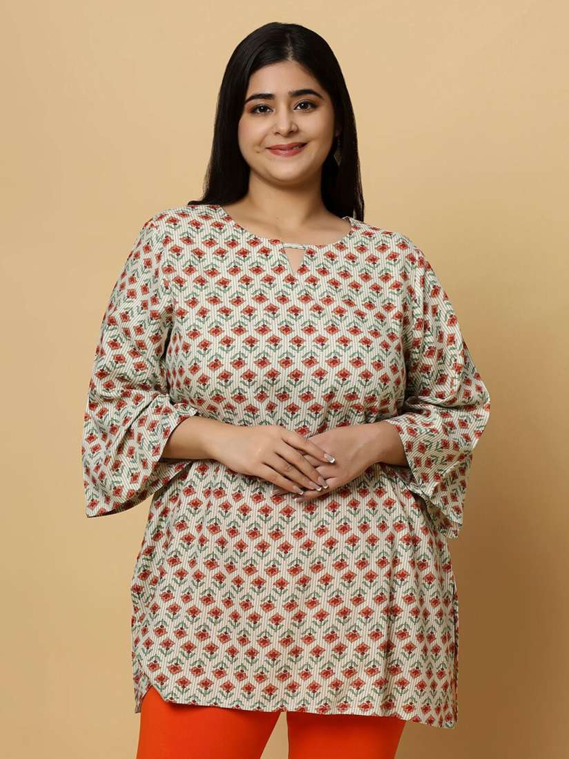 Buy Sztori Plus Size Ethnic Motifs Printed Pure Cotton Straight Kurti Kurtis for Women 25891268 Myntra
