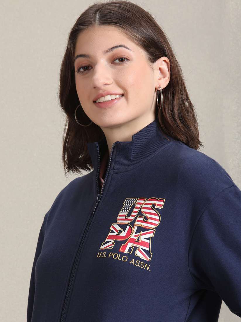 Buy U.S. Polo Assn. Women Typography Printed Open Front Cotton Jacket Jackets for Women 25894228 Myntra