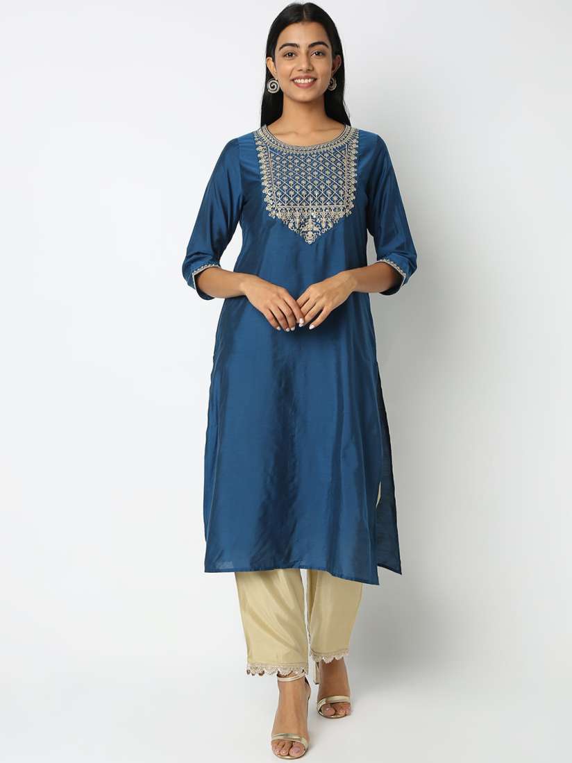 Buy Ethnicity Ethnic Motifs Yoke Design Kurta Kurtas for Women 25897156 Myntra