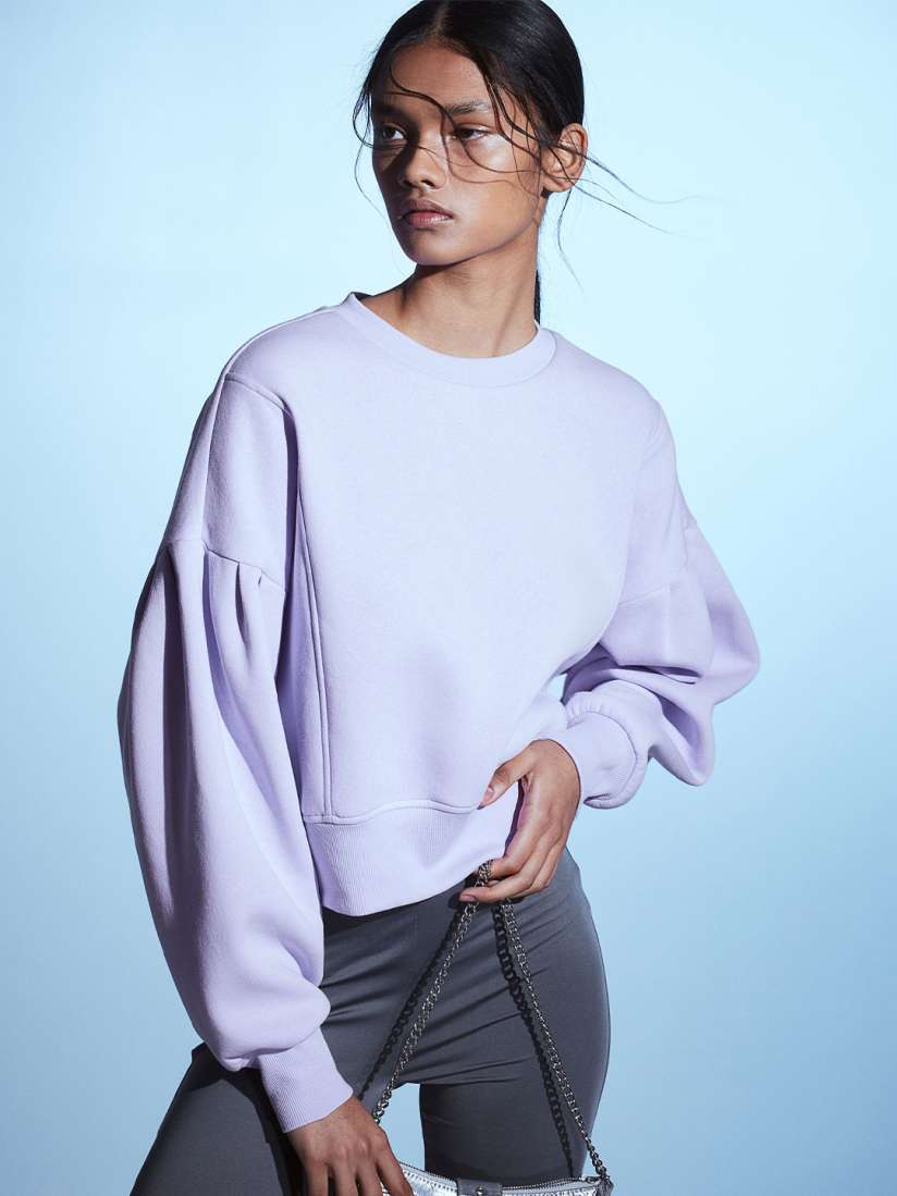 H&m puff sleeve sweatshirt discount