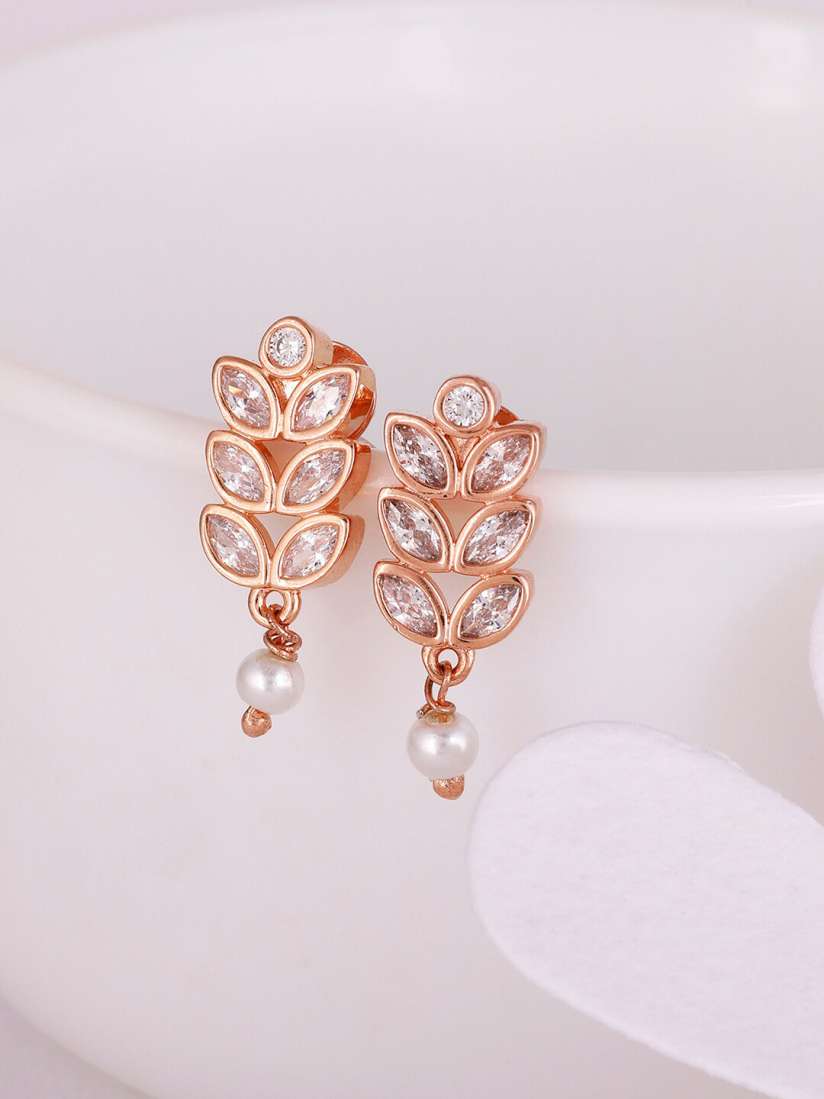 Rose gold plated drop earrings online