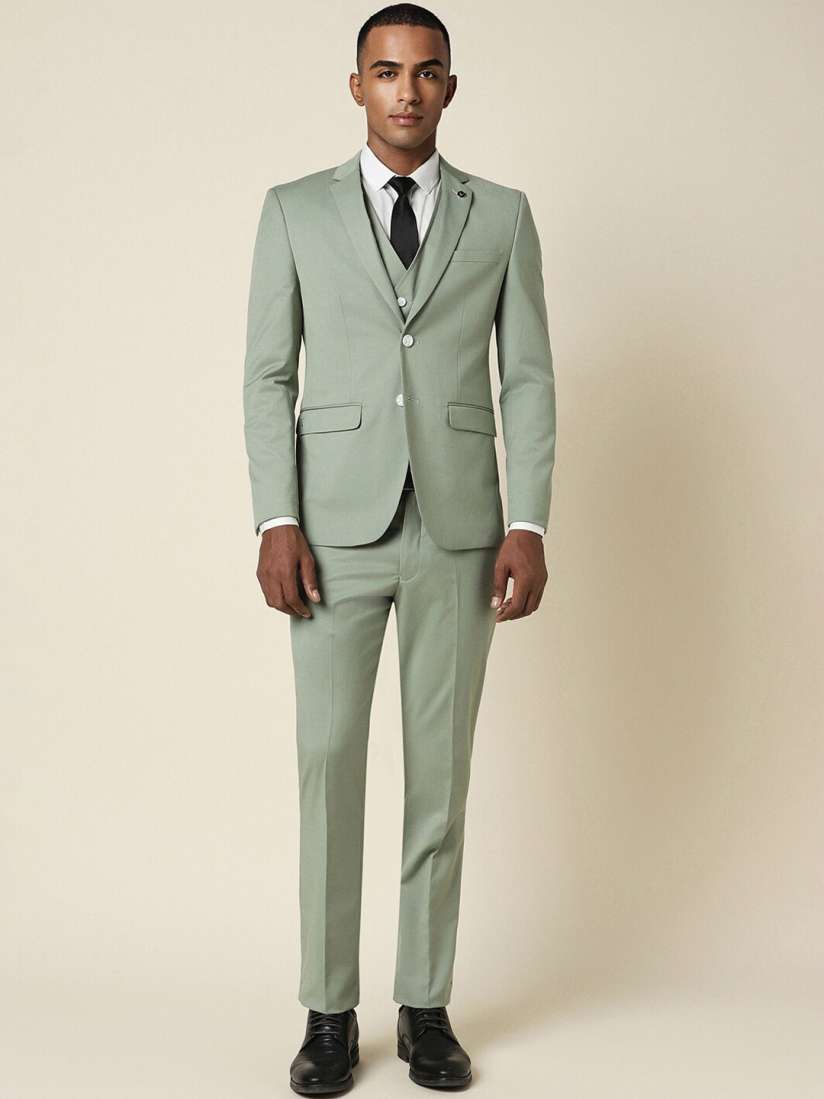 Buy Allen Solly 3 Piece Slim Fit Single Breasted Blazer and Waistcoat With Trousers Party Suit Suits for Men 25920522 Myntra