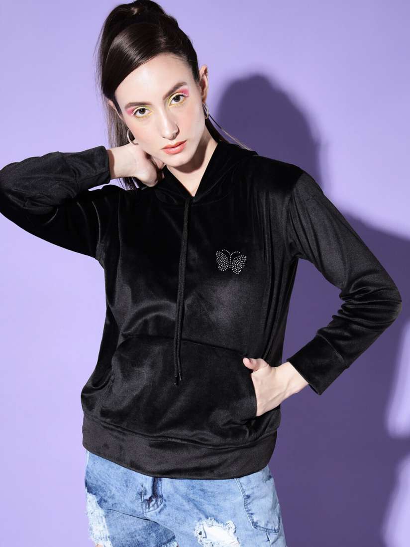 Womens velvet sweatshirt online