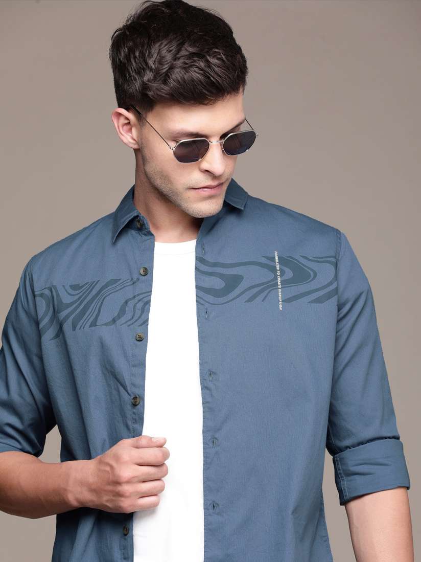 Buy WROGN Pure Cotton Slim Fit Graphic Printed Casual Shirt Shirts for Men 25922862 Myntra