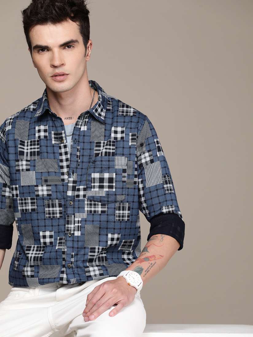 Buy WROGN Men Slim Fit Checked Casual Shirt Shirts for Men 25922986 Myntra