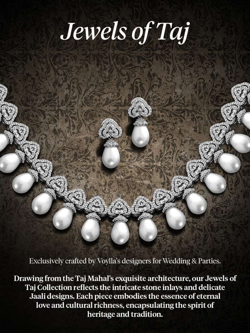 Buy Voylla Rhodium Plated CZ Studded Jewellery Set Jewellery Set for Women 25923210 Myntra