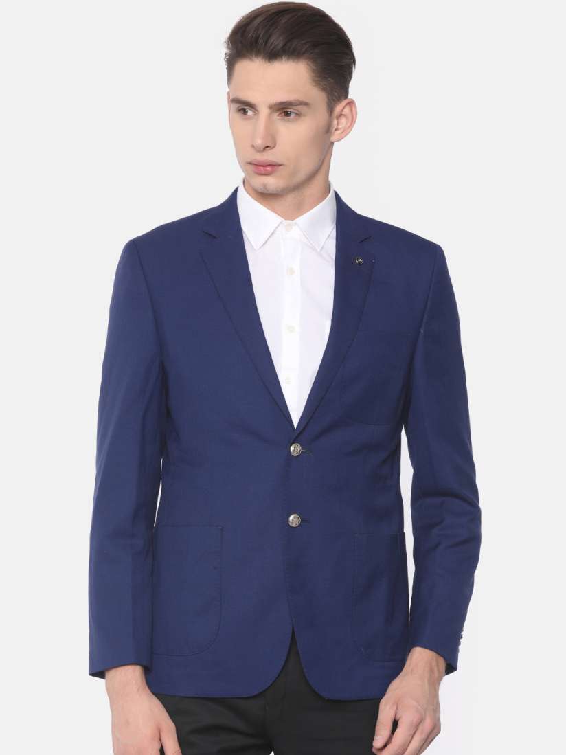Buy Raymond Men Blue Solid Slim Fit Single Breasted Casual Blazer Blazers for Men 2592708 Myntra