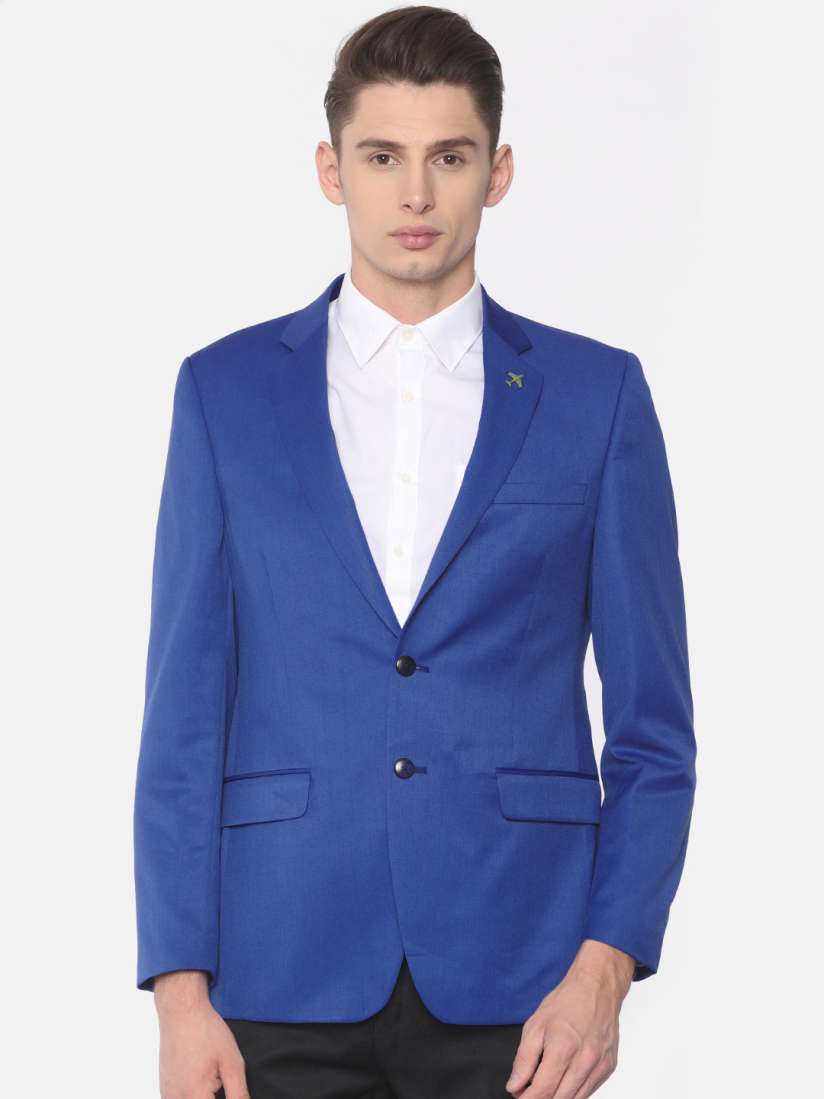 Buy Raymond Men Blue Contemporary Fit Single Breasted Casual Blazer Blazers for Men 2592724 Myntra