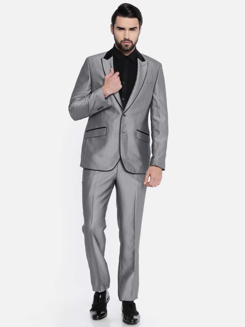 Buy Raymond Men Grey Solid Slim Fit Single Breasted Formal Suit Suits for Men 2592803 Myntra
