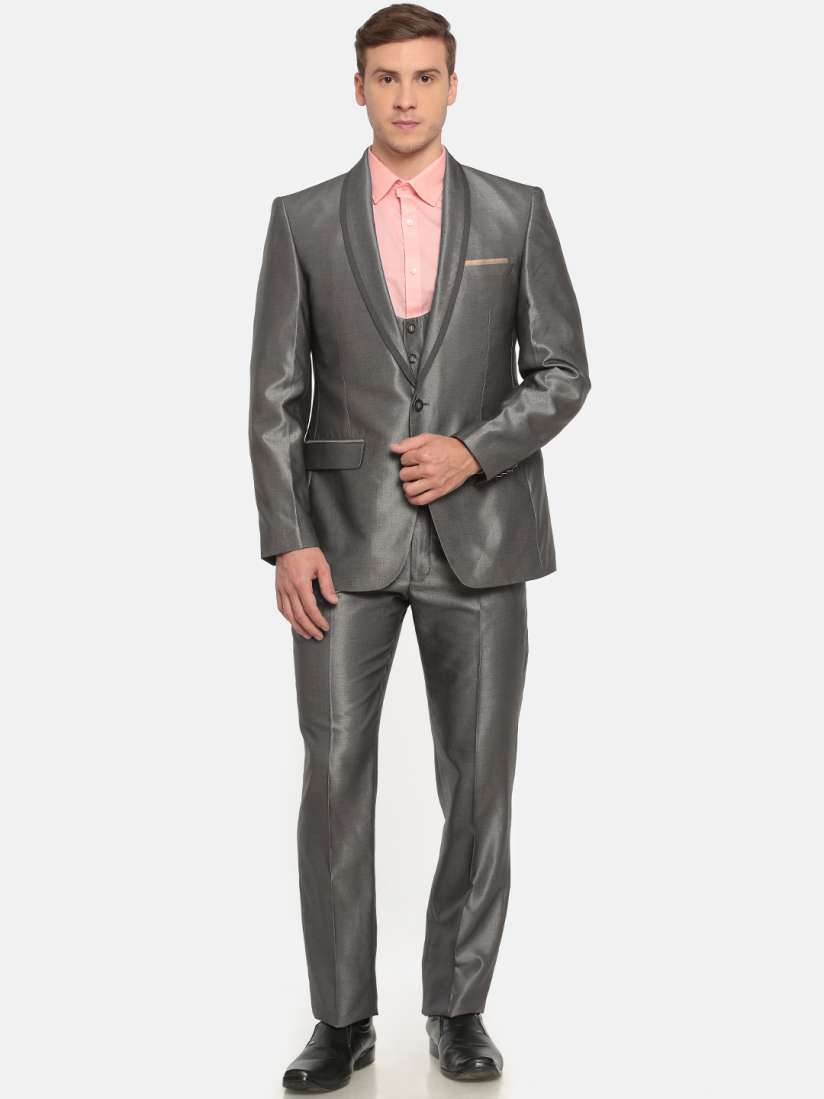 Buy Park Avenue Men Grey Slim Fit Single Breasted Formal Suit Suits for Men 2592838 Myntra