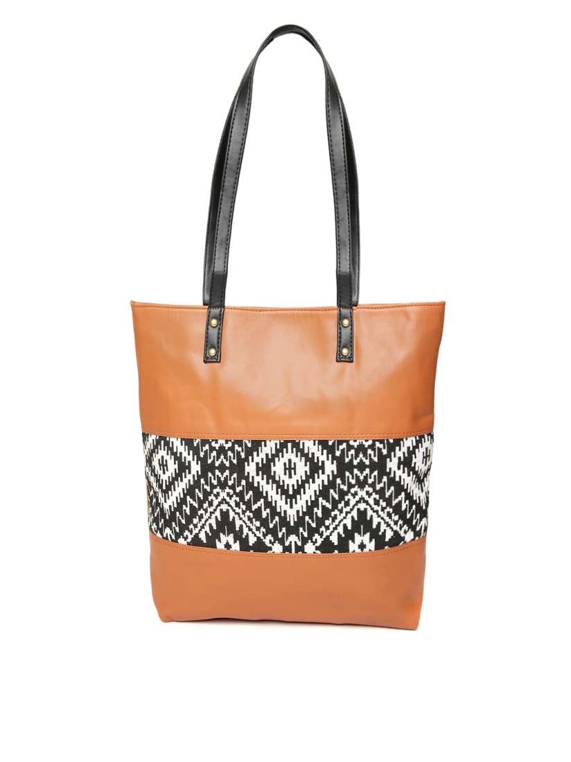 Buy Kanvas Katha Tan Brown Solid Tote Bag Handbags for Women 2593162 Myntra