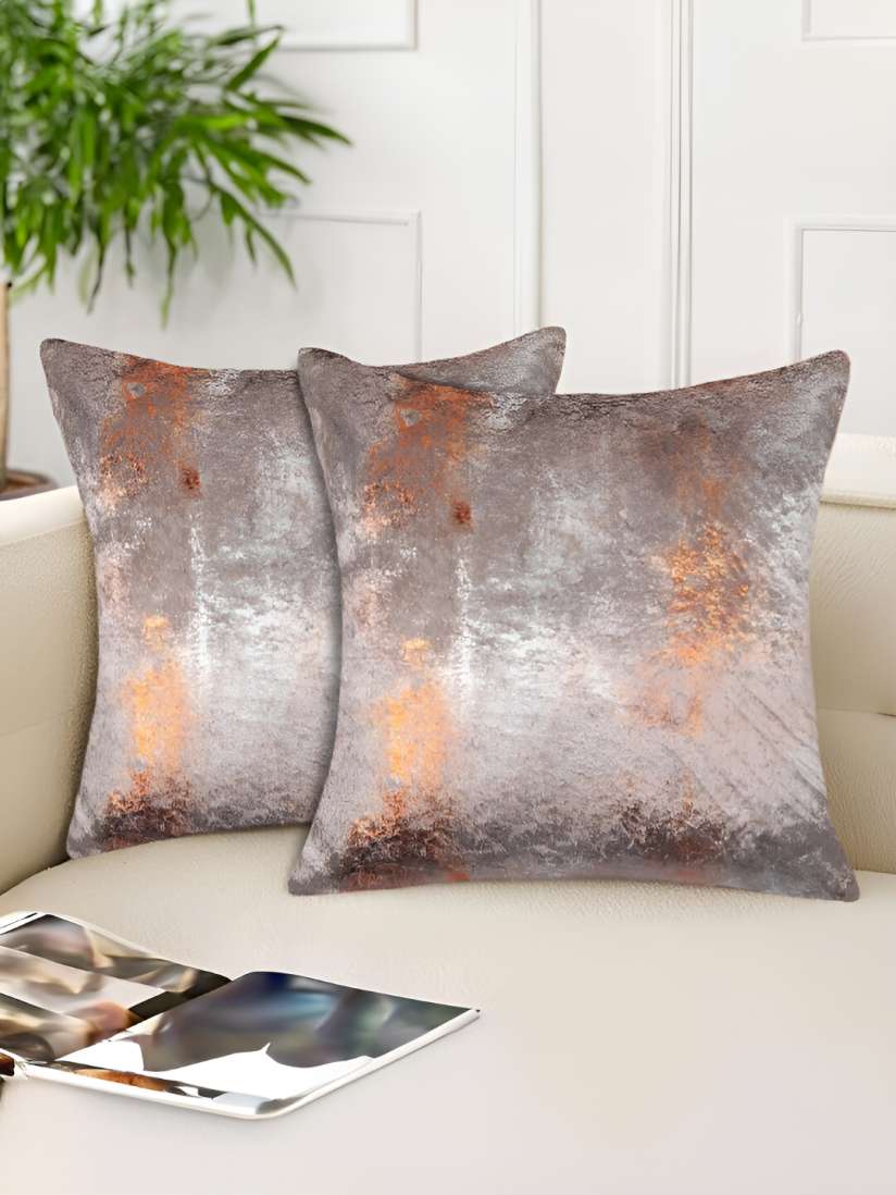 Grey and copper cushion covers online