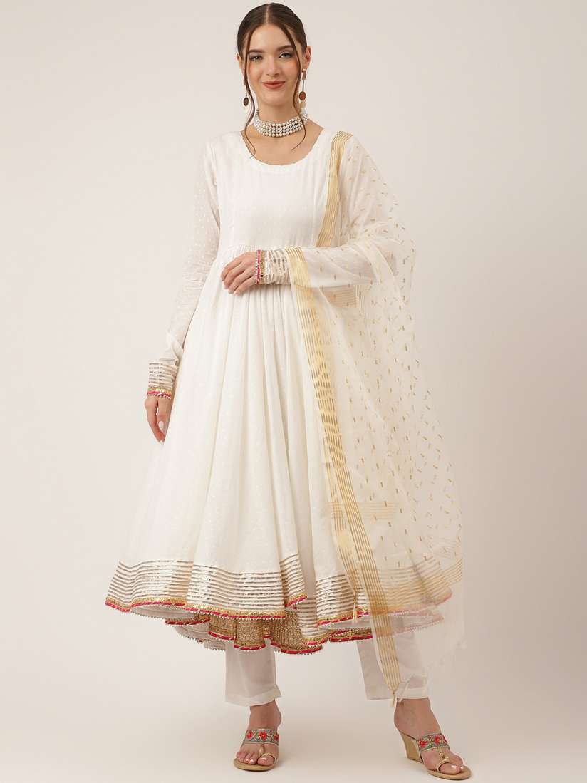 Myntra white anarkali shop