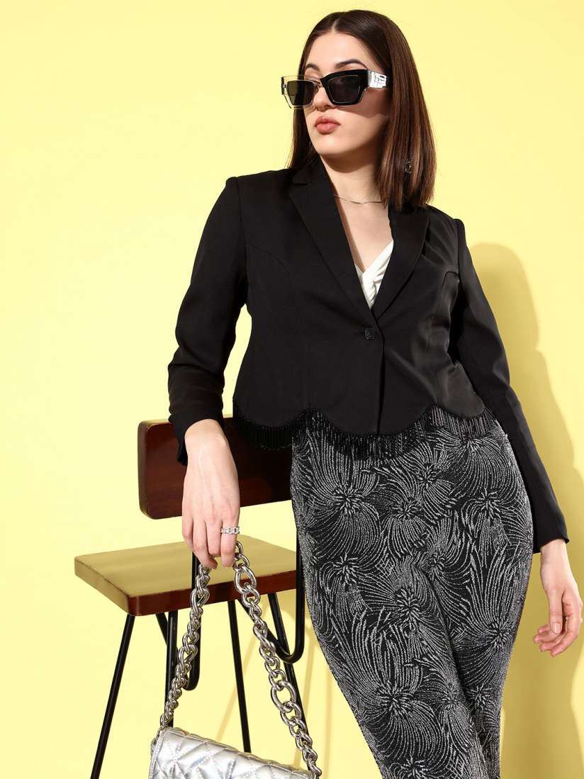 Buy QUIERO Slim Fit Single Breasted Blazer Blazers for Women 25951572 Myntra