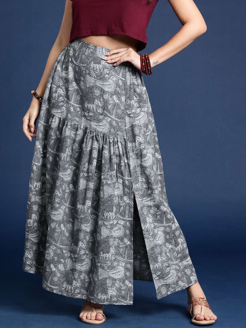 Grey skirt ethnic outlet